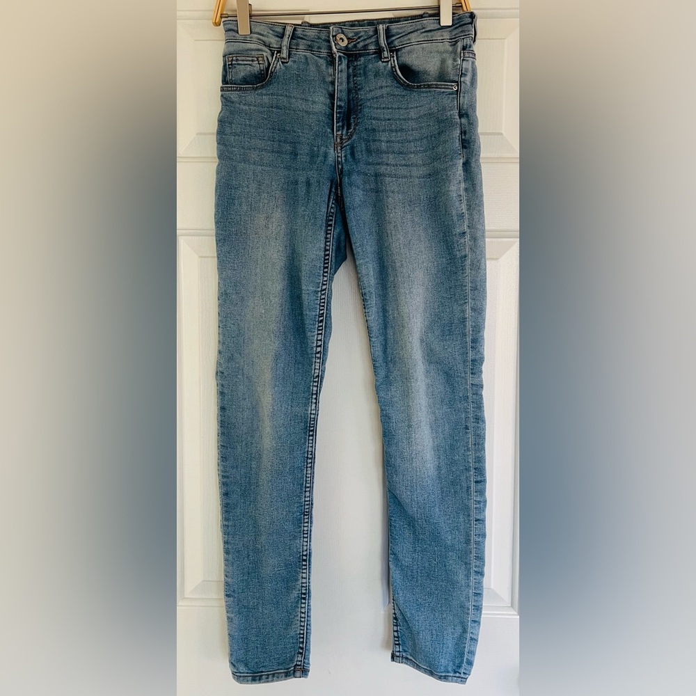 Vintage Divided Y2K Classic Blue Women's Straight Skinny Stretch Jeans 8 30”x28”